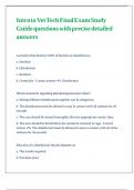 Intro to Vet Tech Final Exam Study Guide questions with precise detailed answers