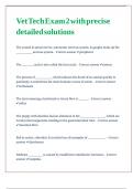 Vet Tech Exam 2 with precise detailed solutions