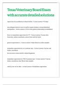 Texas Veterinary Board Exam with accurate detailed solutions 