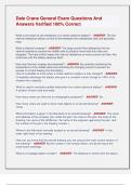 Dale Crane General Exam Questions And  Answers Verified 100&percnt; Correct 