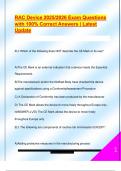 RAC Device 2025&sol;2026 Exam Questions  with 100&percnt; Correct Answers &vert; Latest  Update