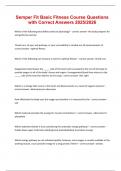Semper Fit Basic Fitness Exams Questions with 100&percnt; Correct Answers &vert; Latest Version &lpar;2025&sol;2026&rpar; Expert Verified