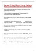 Semper Fit Basic Fitness Exams Questions with 100&percnt; Correct Answers &vert; Latest Version &lpar;2025&sol;2026&rpar; Expert Verified