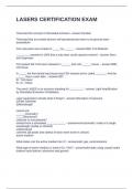 LASERS CERTIFICATION EXAM QUESTIONS AND ANSWERS 100&percnt; SOLVED