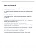 Lasers chapter 6 Questions with Correct Answers