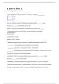 Lasers Test 1 Questions and Answers 100&percnt; Solved