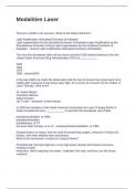 Modalities Laser Questions and Answers 00&percnt; Correct