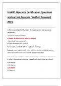 Forklift Operator Certification Questions  and correct Answers &lpar;Verified Answers&rpar;  2025