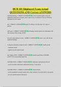 HCB 103 Shipboard Exam Actual  QUESTIONS AND Correct ANSWERS