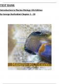 Test Bank for Introduction to Marine Biology 4th Edition by Karleskint. Questions & Answers. Chapters 1-20 Complete with All Correct Answer solutions!!