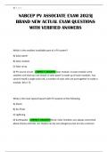 NABCEP PV ASSOCIATE EXAM 2025&vert; BRAND NEW ACTUAL EXAM QUESTIONS WITH VERIFIED ANSWERS