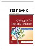 Test Bank Concepts for Nursing Practice &lpar;4TH Ed&rpar; by Jean Giddens 2024 STUVIA