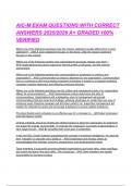 AIC-M EXAM QUESTIONS WITH CORRECT ANSWERS 2025&sol;2026 A&plus; GRADED 100&percnt; VERIFIED
