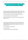 PMT 0170 RISK MANAGEMENT EXAM 2025 &vert; LATEST ACTUAL EXAM WITH ANSWERS