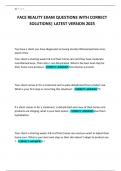 FACE REALITY EXAM QUESTIONS WITH CORRECT SOLUTIONS&vert; LATEST VERSION 2025
