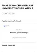 FINAL EXAM- CHAMBERLAIN UNIVERSITY BIOS 251 WEEK 8 2025 Actual exam &lpar;Testing Real Exam Questions&rpar; and verified Answers &lpar; 100&percnt; accurate&rpar; GET IT RIGHT&excl;&excl;