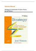 Solution Manual Strategy An Introduction to Game Theory 3rd Edition by Joel Watson&vert;&vert; Newest Update 2025