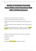 Module 4 Computer Concepts Exam 2025&semi; Latest Questions With 100&percnt; Verified Answers