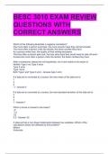 BESC 3010 EXAM REVIEW QUESTIONS WITH CORRECT ANSWERS 