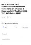 MMSC 433 Final 2025&rpar; comprehensive questions and verified answers &lpar;Detailed & Elaborated&rpar; ACTUAL EXAM 2025 TEST 100&percnt; Solved 2025&excl;&excl;