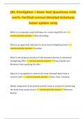 JBL Firefighter 1 State Test Questions with 100&percnt; Verified correct detailed Solutions latest update 2025