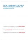 Florida Traffic violation 4 Hour Course  Exam Newest Guide Questions and  Answers Graded A&plus; 