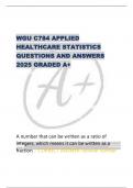 WGU C784 APPLIED  HEALTHCARE STATISTICS  QUESTIONS AND ANSWERS  2025 GRADED A&plus;
