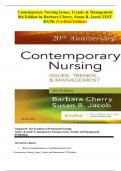Test bank Contemporary Nursing Issues&comma; Trends&comma; & Management &ndash; 8th Edition by Barbara Cherry & Susan R&period; Jacob &vert; Test Bank &lpar;Verified Edition&rpar;