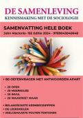 Samenvatting De samenleving Kennismaking met de sociologie Macionis- 15e druk 2024 - iets uitgebreider dan gewone samenvatting - HELE BOEK &plus; oefentoets &plus; de leerdoelen &plus; belangrijkste kernbegrippen -9789043040648 