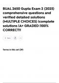 BUAL 2650 Gupta Exam 2 &lpar;2025&rpar; comprehensive questions and verified detailed solutions &lpar;MULTIPLE CHOICES&rpar; &vert;complete solutions &vert;A&plus; GRADED &vert;100&percnt; CORRECT&excl;&excl;