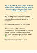 WGU EKO1 D265 OA &lpar;Latest 2025&sol;2026 Update&rpar; Critical Thinking Reason and Evidence&vert; Objective Assessment Questions with Verified Answers 100&percnt; Correct &vert;Graded A&plus;