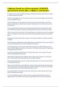 California Permit test &lpar;all test question&rpar; VERIFIED QUESTIONS WITH 100&percnt; CORRECT ANSWERS&excl;&excl;