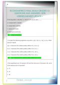 ECONOMETRICS FINAL EXAM GRADED A&plus;  QUESTIONS AND ANSWERS 100&percnt;  VERIFIED&sol;NEWEST UPDATE