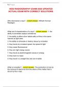 HESI RADIOGRAPHY EXAM 2025 UPDATED  ACTUAL EXAM WITH CORRECT SOLUTIONS&period; 