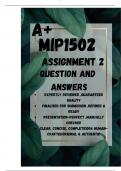 MIP1502 Assignment 2 &lpar;COMPULSORY&rpar; 2025 &lpar;720991&rpar; - DUE 9 June 2025