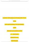 Test Bank for Lehne&rsquo;s Pharmacotherapeutics For Advanced Practice Nurses And Physician Assistants&comma; 2nd Edition&comma; &lpar;Jacqueline Burchum&comma; 2025&rpar; &vert; All Chapters 1- 92 &vert; LATEST