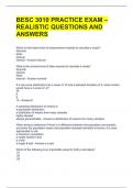 BESC 3010 PRACTICE EXAM &ndash; REALISTIC QUESTIONS AND ANSWERS 