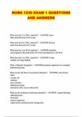 NURS 1230 EXAM 1 QUESTIONS AND ANSWERS