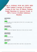 Exam 1&colon; NUR163&sol; NUR 163 &lpar;NEW 2025&sol; 2026 Update&rpar; Concepts of Practical Nursing in the Care of Elderly Patients Guide&vert; Questions & Answers&vert; Grade A&vert; 100&percnt; Correct &lpar;Verified Solutions&rpar;- Hondros