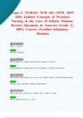 Exam 2&colon; NUR163&sol; NUR 163 &lpar;NEW 2025&sol; 2026 Update&rpar; Concepts of Practical Nursing in the Care of Elderly Patients Review&vert; Questions & Answers&vert; Grade A&vert; 100&percnt; Correct &lpar;Verified Solutions&rpar;- Hondros