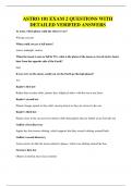 ASTRO 101 EXAM 2 QUESTIONS WITH DETAILED VERIFIED ANSWERS