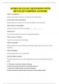 ASTRO 101 EXAM 3 QUESTIONS WITH DETAILED VERIFIED ANSWERS