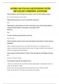 ASTRO 101 EXAM 4 QUESTIONS WITH DETAILED VERIFIED ANSWERS