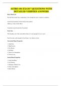 ASTRO 101 EXAM 7 QUESTIONS WITH DETAILED VERIFIED ANSWERS