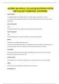 ASTRO 101 FINAL EXAM QUESTIONS WITH DETAILED VERIFIED ANSWERS