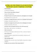 ASTRO 101 END TERM EXAM QUESTIONS WITH DETAILED VERIFIED ANSWERS