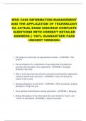 WGU C468 INFORMATION MANAGEMENT  AND THE APPLICATION OF TECHNOLOGY  OA ACTUAL EXAM 2025&sol;2026 COMPLETE  QUESTIONS WITH CORRECT DETAILED  ANSWERS &vert;&vert; 100&percnt; GUARANTEED PASS  <RECENT VERSION> 
