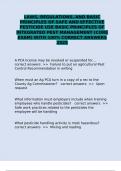 LAWS&comma; REGULATIONS&comma; AND BASIC PRINCIPLES OF SAFE AND EFFECTIVE PESTICIDE USE BASIC PRINCIPLES OF INTEGRATED PEST MANAGEMENT &lpar;CORE EXAM&rpar; WITH 100&percnt; CORRECT ANSWERS 2025