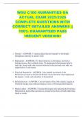 WGU C100 HUMANITIES OA  ACTUAL EXAM 2025&sol;2026  COMPLETE QUESTIONS WITH  CORRECT DETAILED ANSWERS &vert;&vert;  100&percnt; GUARANTEED PASS  <RECENT VERSION> 