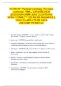 NURS 231 Pathophysiology &lpar;Portage  Learning&rpar; FINAL EXAM REVIEW  2025&sol;2026 COMPLETE QUESTIONS  WITH CORRECT DETAILED ANSWERS &vert;&vert;  100&percnt; GUARANTEED PASS  <RECENT VERSION> 